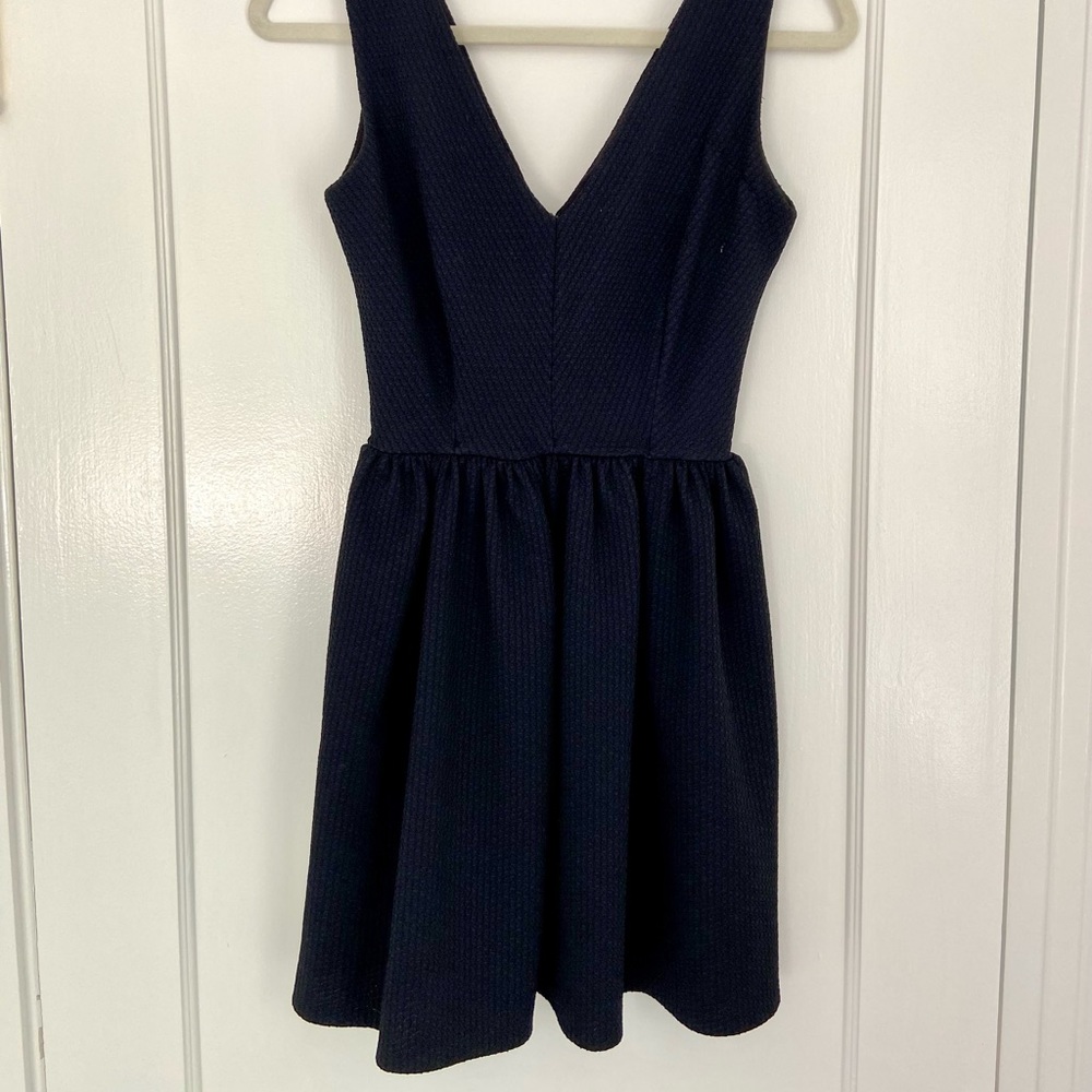 Black V-Neck Skater Dress